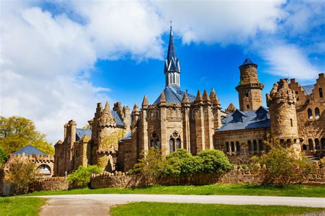 ruins  beautiful lowenburg castle  bergpark stock photo image