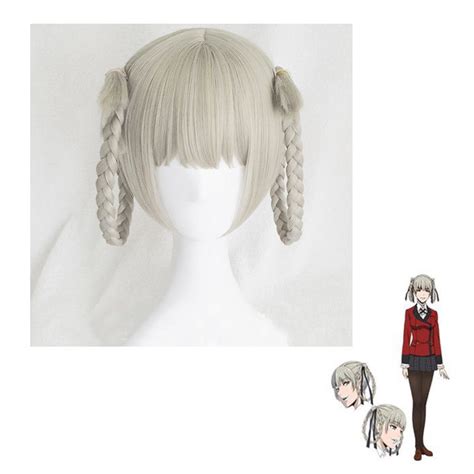 kakegurui momobami kirari cosplay wig  braided hair wig  silk