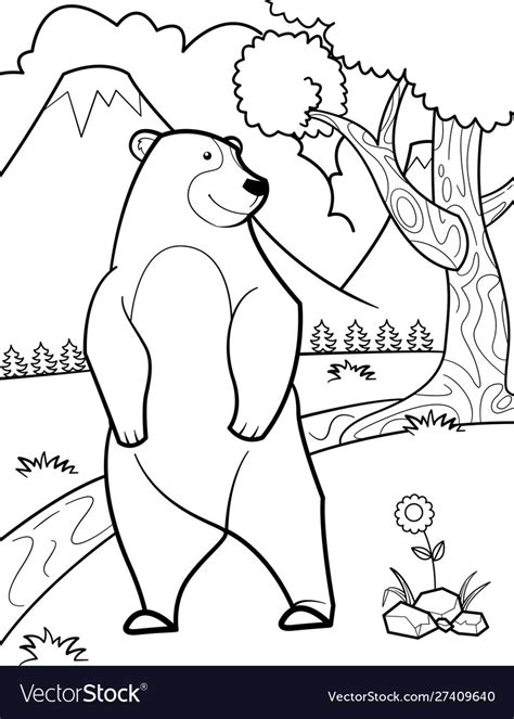 cute bear coloring pages royalty  vector image