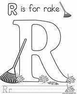 Coloring Rake Alphabet Pages Printable sketch template