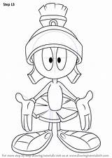 Marvin Martian Looney Tunes Drawingtutorials101 Marciano Drawin sketch template