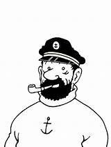 Haddock Kapitein Tintin Kuifje Silvestre Tornasol Leukekleurplaten Dibujosparaimprimir Snowy Capitán sketch template