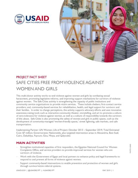 Usaid Egypt Fact Sheet Safe Cities Free From Violence