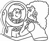 Mirror Looking Coloring Pages sketch template