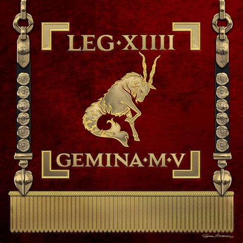 standard of the 14th legion gemina vexillum of the twinned fourteenth