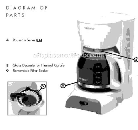 coffee dw parts list  diagram ereplacementpartscom