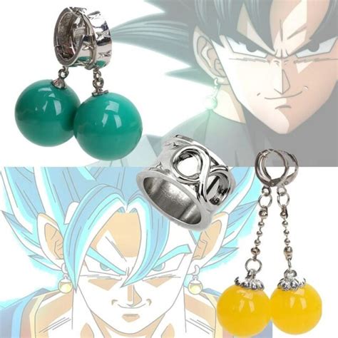 super dragon ball earrings ring z vegetto potara black son goku zamasu