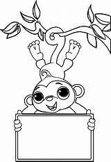 Monkey Coloring Pages Zoo Baby Sock Cute Monkeys Valentine Printable Zookeeper Colouring Color Socks Getcolorings Hop Animal Kids Drawing Wecoloringpage sketch template