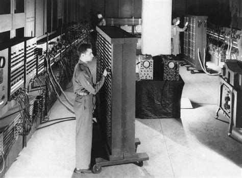 photograph shows eniac electronic numerical integrator  computer