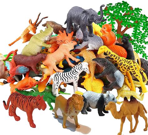 piece animal figure set educational zoo animals  jungle animals  kids children