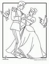 Cinderella Princess Dancing Prince Coloring sketch template