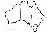 Australien Landkarte Karte Ausmalen Malvorlagen Zeichnen Oceania Landkarten Ausmalbilder Kontinent Mappa Bundesstaaten Auswählen sketch template