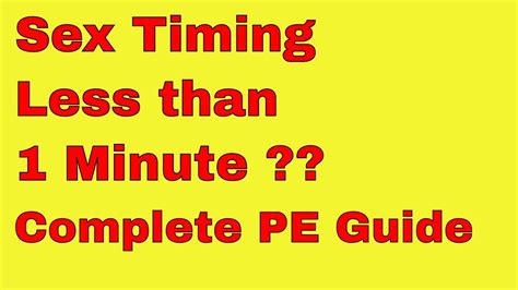 sex timing less than one minute complete cure of premature