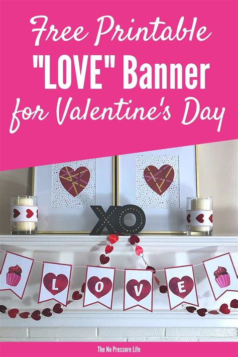 printable love banner  perfect  valentines day