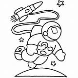 Xcolorings Waving Astronauts Planets Landed Children sketch template