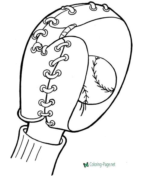 baseball coloring pages ball  glove