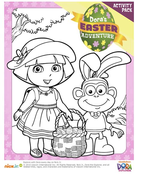 coloring pages dora easter game