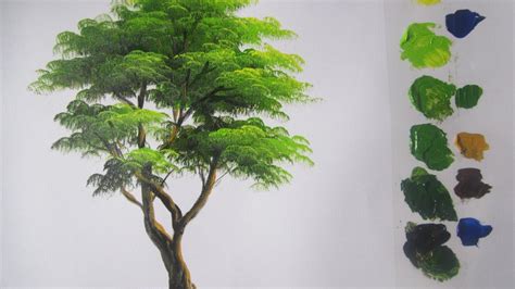 paint  tree  acrylics lesson  youtube