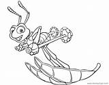 Flik Bug Life Disneyclips Coloring Pages Skiing Gif sketch template