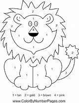 Number Color Coloring Numbers Pages Lions Lion Animals Zoo Animal Kids Paint Daniel Printables Preschool Worksheets Coloriage Printable Jungle Colour sketch template