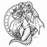 Succubus Coloring Inktober Tiefling Newgrounds Pages Girl Fairy Sabtastic Tattoo Sketches Drawings Anime sketch template