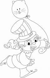 Clown Girl Happy Coloring Stock sketch template