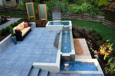 mid century modern outdoor spaces  water feature google search backyard water feature