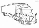 Truck Trailer Semi Coloring Pages Trucks Printable Big Sheets Wheeler Children sketch template