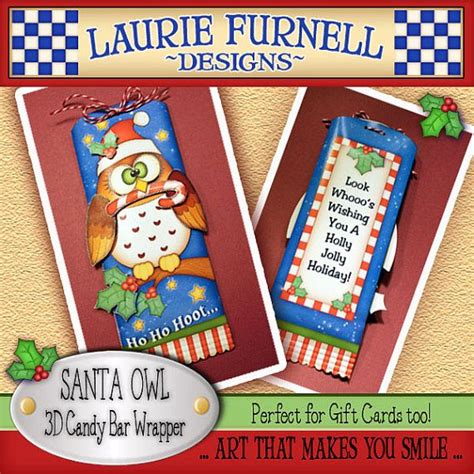 santa owl candy bar wrapper laurie furnell christmas candy bar