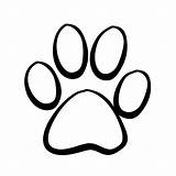 Dog Paw Outline Clipart Cliparts Print Clip Paws Prints Tattoo Icon Animal sketch template
