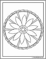 Geometric Coloring Pages Kids Flower Wheel Daisy Print Pattern Drawing Colorwithfuzzy Circle Getdrawings Sheet Customize Lotus sketch template