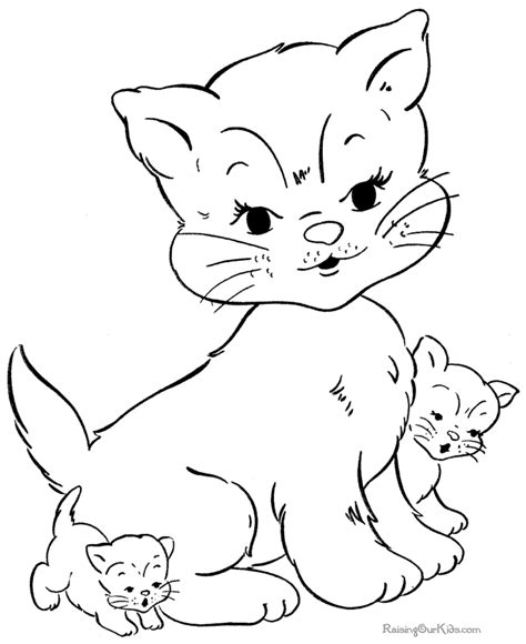 cat  kitten coloring pages