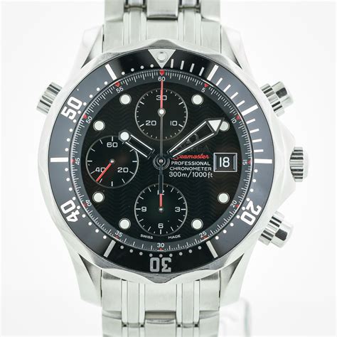omega seamaster professional chrono diver ref  mens black dial stainless