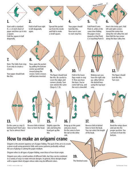 origami crane step  step instructions como hacer