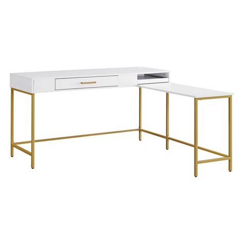 modern life  shaped desk white osp home furnishings