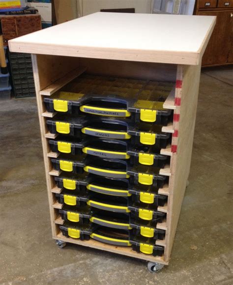 organizer boxes  rack small parts organizer shop storage diy garage storage