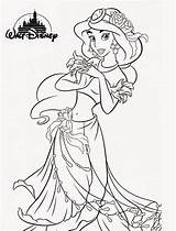 Coloring Princess Jasmine Pages Disney Printable sketch template