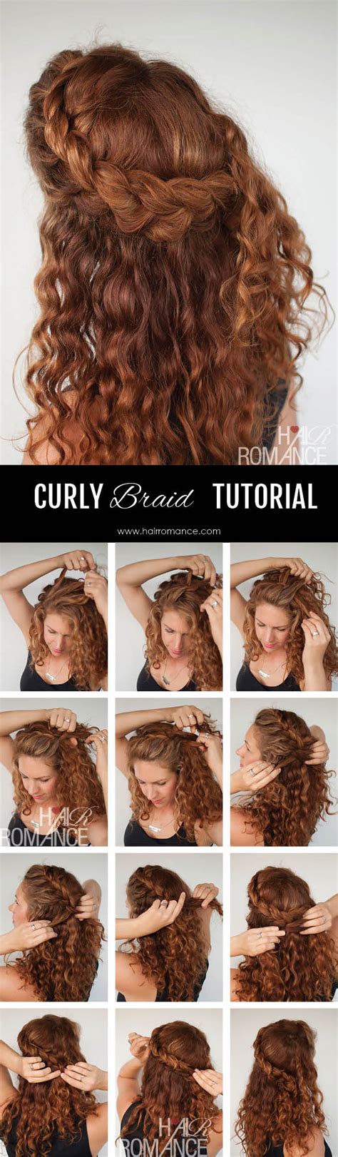 curly hair tutorial    braid hairstyle hair romance