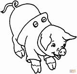 Coloring Pig Pages Laughing Printable Drawing sketch template