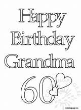 Birthday Grandma Happy 60th Coloring sketch template