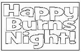 Burns Night Colouring Printable Choose Board sketch template