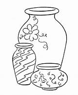 Coloring Objects Vase Pages Color Simple Vases Pretty Popular Drawings 74kb 300px sketch template
