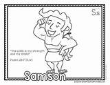 Bible Coloring Pages Abc Samson Christian Printables Preschool sketch template