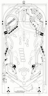 Pinball Playfield Outline Flipper Blueprint sketch template