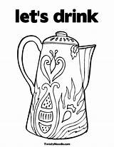 Coloring Water Drinking Drink Library Popular Clipart sketch template