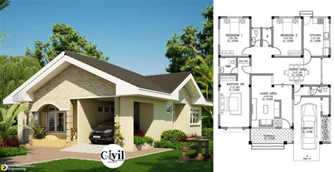 cool bungalow house plan designed   build   sqm engineering discoveries