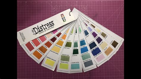 distress ink oxide colour swatch chart   youtube