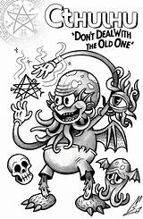 Cthulhu Lovecraft Cuphead Lovecraftian Horror Lápiz Desenhos Monsters Criativos sketch template