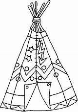 Indian Tepee Coloring sketch template