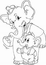 Coloring Elephant Son Dad Pages Printable Kids Embed sketch template